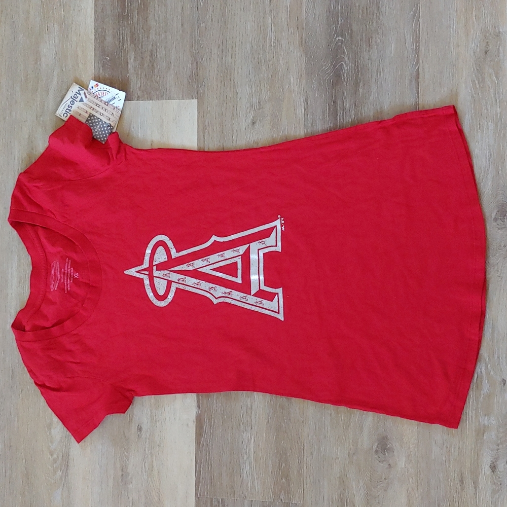NWT Majestic Threads Women's Anaheim Angels T-Shirt Size XL